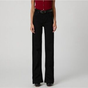 PAIGE Leenah Slim Wide Leg Jeans | Black Shadow